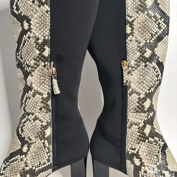Good American The Statement Mix Knee High Boot Python Leather Size 11 - Picture 4 of 9